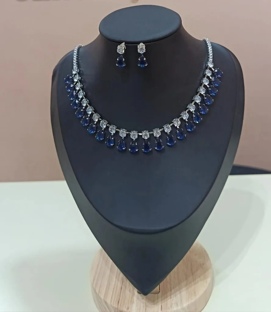 Necklace set - Zirconia Navy